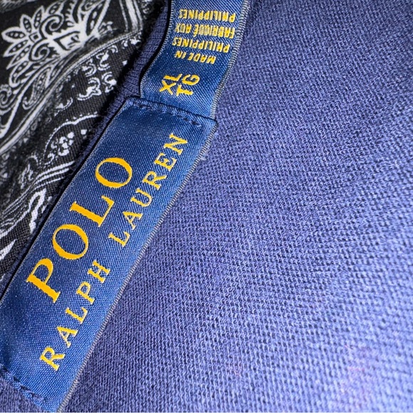 Polo/Ralph Lauren Navy and White Striped Long-Sleeve Top with Floral Accents - Picture 5 of 5